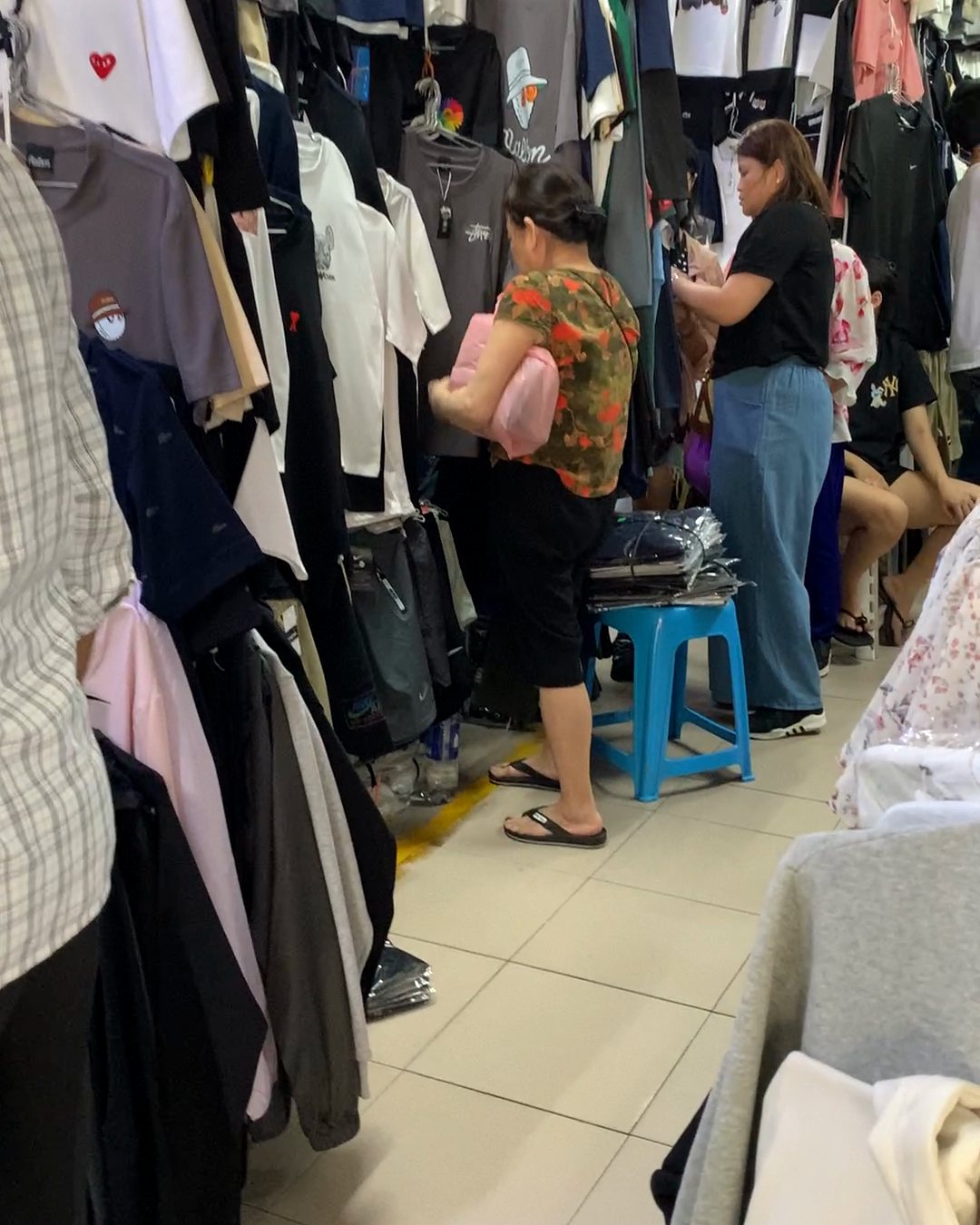 Clothes stalls on the 2nd floor of Han Market Da Nang
