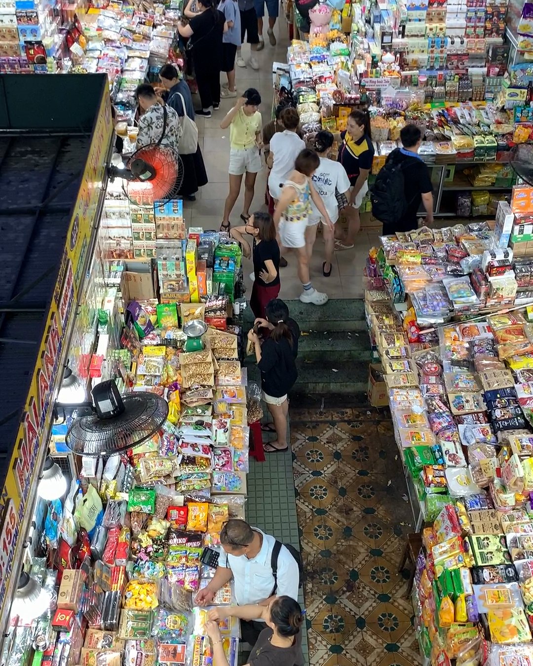 Looking down on the ground floor stalls of Han Market from the 2nd floor