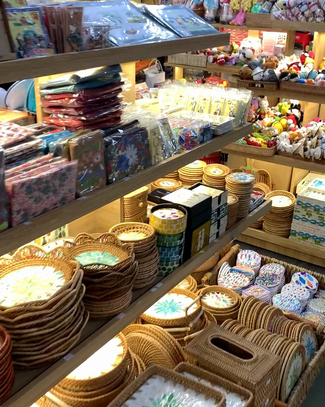 Bamboo and lacquer souvenirs at a stall in Han Market Da Nang
